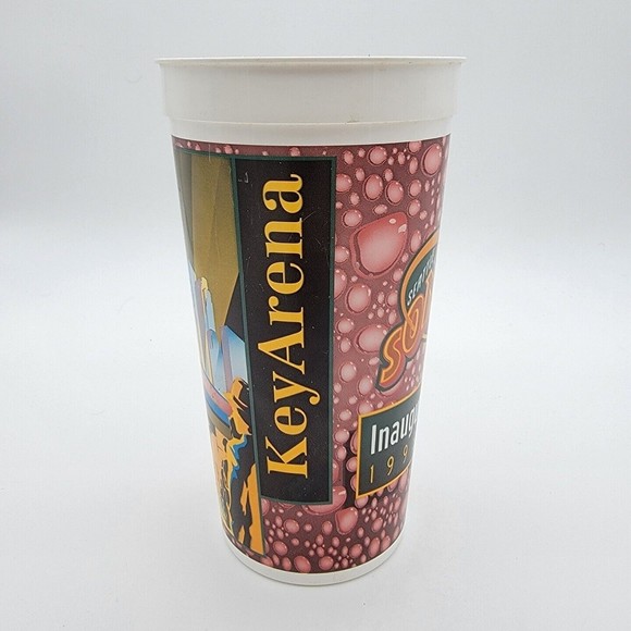 1995-96 Seattle Sonics Inaugural Season 16oz Plastic Cup - Vintage Key Arena - Picture 4 of 4